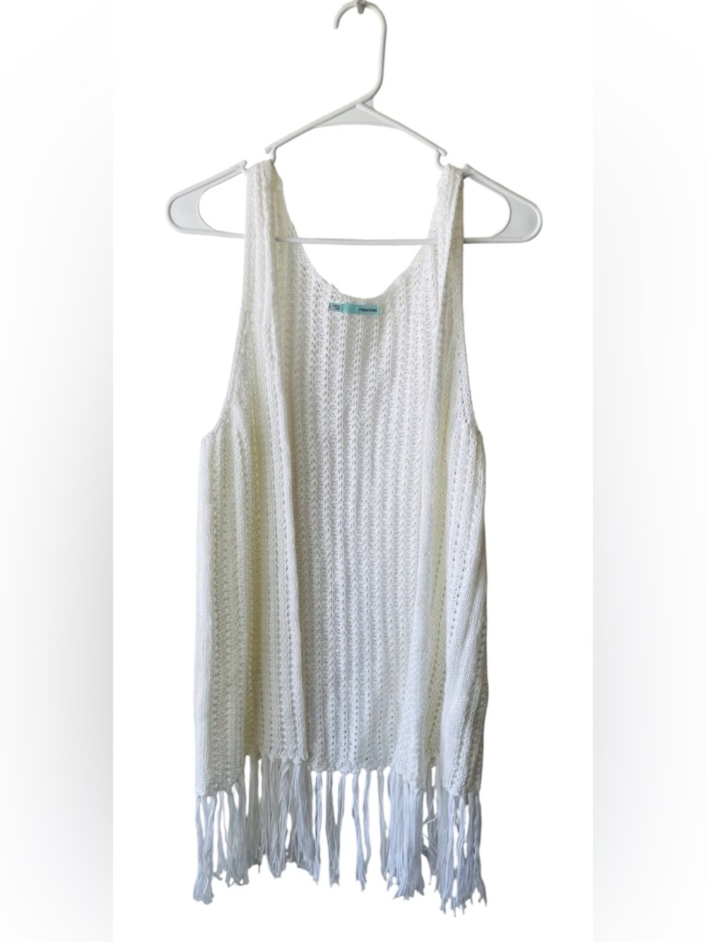 Maurices White Crochet Fringe Tank